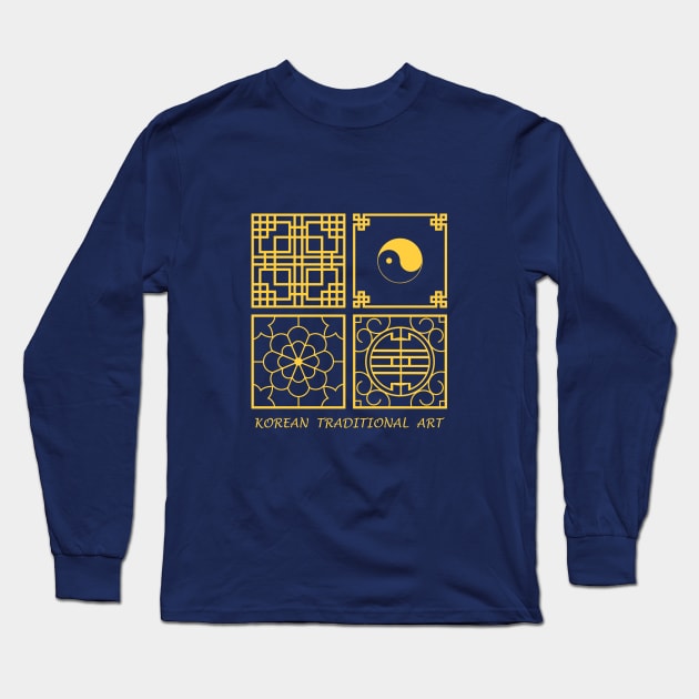 Korean Traditional Art 1 Long Sleeve T-Shirt by OrdiluxStuff